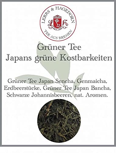 Lerbs & Hagedorn, Grün Tee Japans grüne Kostbarkeiten | 250g (ca. 21 Liter) Sencha, Genmaicha, Erdbeerstücke, Bancha, Schw Johannisbeeren von Lerbs & Hagedorn Bremen
