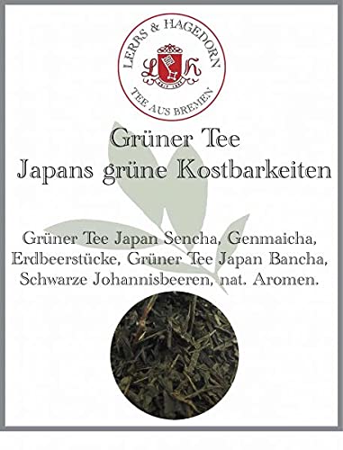 Lerbs & Hagedorn, Grün Tee Japans grüne Kostbarkeiten | 250g (ca. 21 Liter) Sencha, Genmaicha, Erdbeerstücke, Bancha, Schw Johannisbeeren von Lerbs & Hagedorn