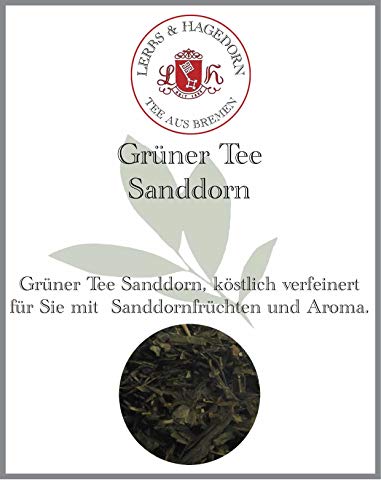 Lerbs & Hagedorn, Grün Tee Sanddorn|Sanddorn Geschmack 250g (ca. 21 Liter) Sanddornfrüchten von Lerbs & Hagedorn