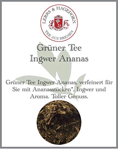 Lerbs & Hagedorn, Grüner Tee Ingwer Ananas | 250g (ca. 21 Liter) Ananasstücken Ingwer von Lerbs & Hagedorn Bremen