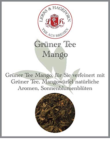 Lerbs & Hagedorn, Grüner Tee Mango | Reife Mangeo Geschmack 250g (ca. 21 Liter) Grüner Tee, Mangowürfel, Sonnenblumenblüten von Lerbs & Hagedorn Bremen