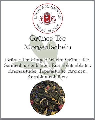 Lerbs & Hagedorn, Grüner Tee Morgenlächeln | Exotische Fruchnote 1.5kg (ca. 122 Liter) Rosenblütenblätter, Ananasstücke, Papayastücke von Lerbs & Hagedorn