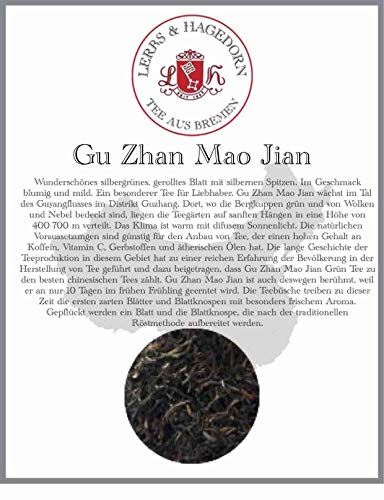 Lerbs & Hagedorn, China Tee Gu Zhan Mao Jian | Blumig und Milder Geschmack 1kg (ca. 82 Liter) Gerolltes Blatt mit silbernen Spitzen von Lerbs & Hagedorn