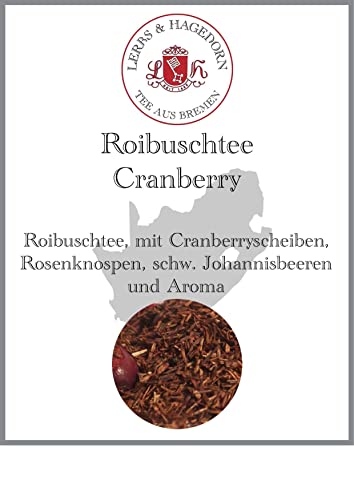 Lerbs & Hagedorn, Roibuschtee Cranberry | 250g (ca. 21 Liter) Cranberryscheiben, Rosenknospen, schw. Johannisbeeren von Lerbs & Hagedorn