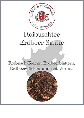 Lerbs & Hagedorn, Roibuschtee Erdbeer Sahne | 250g (ca. 21 Liter) Mit Erdbeerblättern und Erdbeerstücken von Lerbs & Hagedorn Bremen