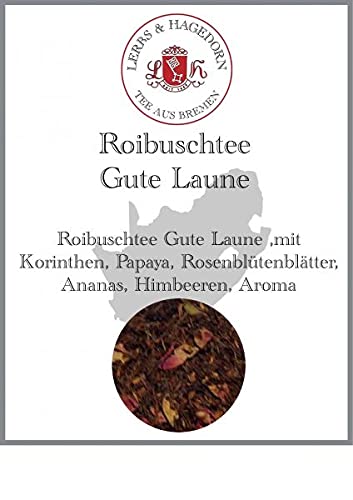 Lerbs & Hagedorn, Roibuschtee Gute Laune | 1.5kg (ca. 122 Liter) Korinthen, Papaya, Rosenblütenblätter, Ananas, Himbeeren von Lerbs & Hagedorn