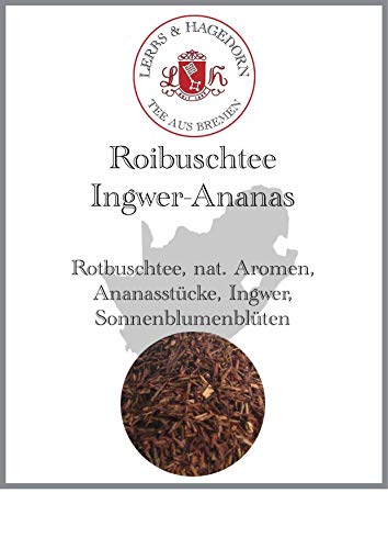 Lerbs & Hagedorn, Roibuschtee Ingwer Ananas | 1.5kg (ca. 122 Liter) Mit Ananasstücken, Ingwer und Sonnenblumenblüten von Lerbs & Hagedorn