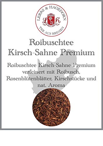 Lerbs & Hagedorn, Roibuschtee Kirsch Sahne Premium| Kirsch-Sahen Geschmack 250g (ca. 21 Liter) Kirschstücke und natürlichem Aroma von Lerbs & Hagedorn Bremen