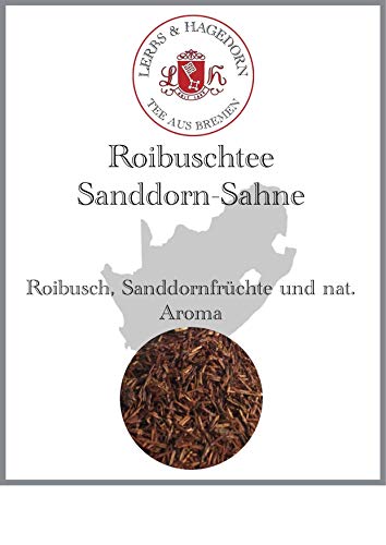 Lerbs & Hagedorn, Roibuschtee Sanddorn Sahne|Sanddorn und Sahne Geschmack 1.5kg (ca. 122 Liter) Mit Ganzen Sanddornfrüchten von Lerbs & Hagedorn