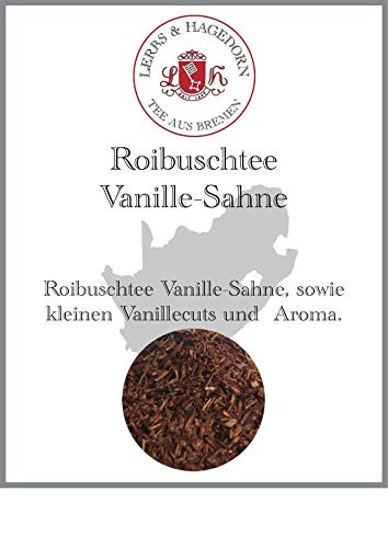 Lerbs & Hagedorn, Roibuschtee Vanille Sahne| Vollmundiger Vanille und Sahne Geschmack 250g (ca. 21 Liter) Verfeinert mit echter Vanille von Lerbs & Hagedorn Bremen