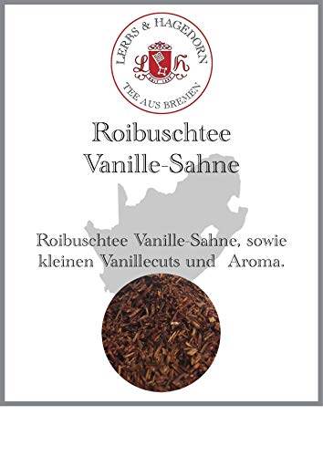 Lerbs & Hagedorn, Roibuschtee Vanille Sahne| Vollmundiger Vanille und Sahne Geschmack 250g (ca. 21 Liter) Verfeinert mit echter Vanille von Lerbs & Hagedorn