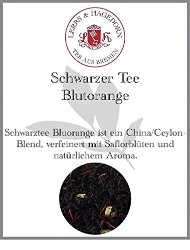 Lerbs & Hagedorn, Schwarzer Tee Blutorange | Blutorangen Geschmack 250g (ca. 21 Liter) China und Ceylon Tee als Basis, Mit Saflorblüten von Lerbs & Hagedorn Bremen