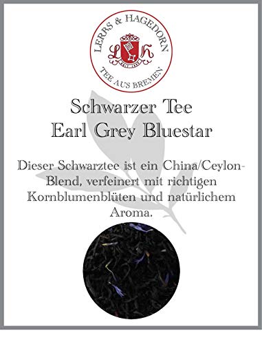 Lerbs & Hagedorn, Schwarzer Tee Earl Grey Bluestar | Gergamotte Aorma 1.5kg (ca. 122 Liter) Kornblumenblüten, China und Ceylon Tee als Basis von Lerbs & Hagedorn