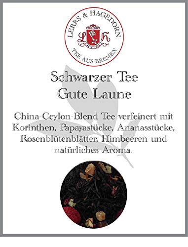 Lerbs & Hagedorn, Schwarzer Tee Gute Laune | Zitronen Erdbeer Geschmack 250g (ca. 21 Liter) orinthen, Papayastücke, Ananasstücke von Lerbs & Hagedorn Bremen