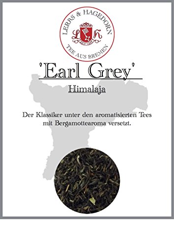 Lerbs & Hagedorn, Schwarzer Tee Himalaja Earl Grey| Bergamotte Geschmack 250g (ca. 21 Liter) Mit Tee aus den Gärten des Himalajas von Lerbs & Hagedorn