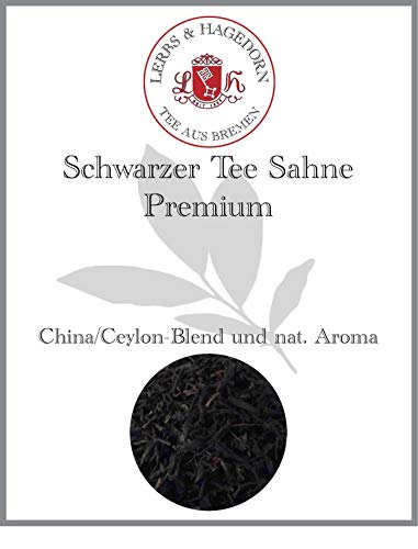 Lerbs & Hagedorn, Schwarzer Tee Sahne Premium|Aromatischer Sahniger Geschmack 250g (ca. 21 Liter) Ceylon Basis mit Natürlichem Aroma von Lerbs & Hagedorn