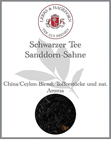 Lerbs & Hagedorn, Schwarzer Tee Sanddorn Sahne| Ausgeglichener Sanddorn und Sahne Geschmack 1.5kg (ca. 122 Liter) Ceylon Tee und Sanddornfrüchten von Lerbs & Hagedorn Bremen