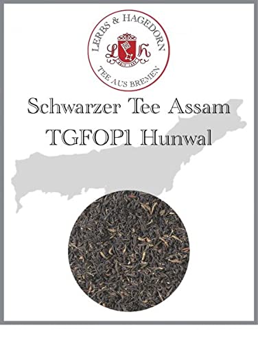 Lerbs & Hagedorn, Schwarzer Tee Assam TGFOP1 Hunwal |Würzig Herb Malzig 1kg (ca. 81 Liter) Tippy Golden Flowery Orange Pekoe von Lerbs und Hagedorn