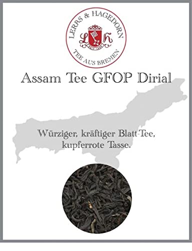 Lerbs & Hagedorn, Assam Tee GFOP Dirial| Würzig, Kräftig, Kupferrote Tasse 250g (ca. 20 Liter) Blatt Tee von Lerbs & Hagedorn