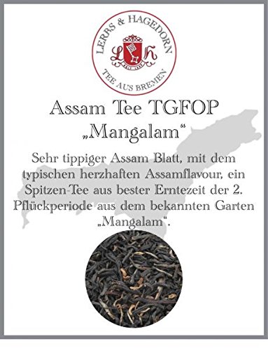 Lerbs & Hagedorn, Assam Tee TGFOP „Mangalam“ | Sehr Tippig, Herzhafter Assamgeschmack 1kg (ca. 81 Liter) Blatt Tee, Beste Erntezeit, Zweite Pflückungsperiode von Lerbs & Hagedorn Bremen