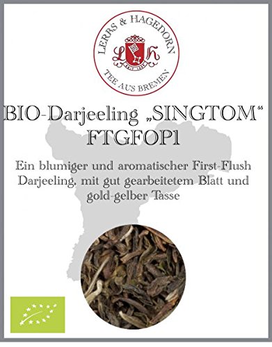 Lerbs & Hagedorn, Darjeeling Tee First Flush FTGFOP1 Typ Singtom Bio | Spritzig, Blumig, Aromatisch 2kg Ca. (160 Liter) von Lerbs & Hagedorn