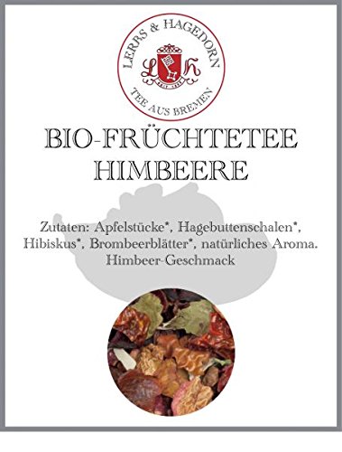 Lerbs & Hagedorn, Früchtetee Himbeere BIO | Himbeere 1kg Ca. (81 Liter) Apfelstücke, Hagebuttenschalen, Hibiskus von Lerbs & Hagedorn