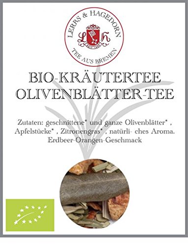 Lerbs & Hagedorn, Kräutertee Olivenblätter-Mischung | Erdbeere, Orange 1kg Ca. (81 Liter) Olivenblätter, Apfelstücke, Zitronengras von Lerbs & Hagedorn