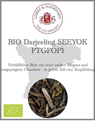 Lerbs & Hagedorn, Darjeeling Schwarztee FTGFOP1 Typ Seeyok Bio | Frisch, Mild, Blumig 2kg Ca. (160 Liter) von Lerbs & Hagedorn