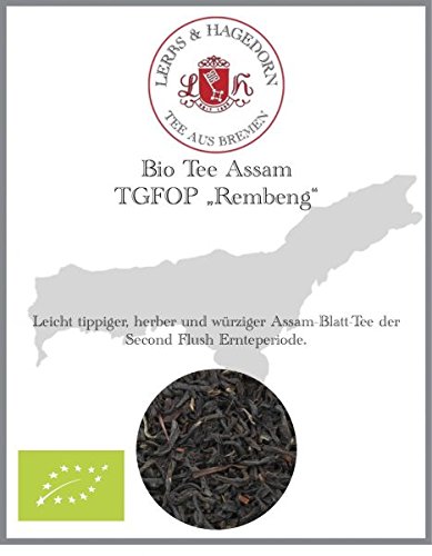 Lerbs & Hagedorn, Bio Tee Assam TGFOP „Rembeng“ |Tippig, Herb, Würzig 1kg (ca. 81 Liter) Second Flush, Blatttee, Schwarztee von Lerbs & Hagedorn Bremen