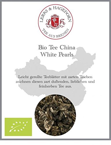 Lerbs & Hagedorn, Bio Tee China White Pearls |Zart, Lieblich, Feinherb 1kg (ca. 81 Liter) Gerollte Teeblätter, Feinherbe Tasse, China Tee von Lerbs & Hagedorn
