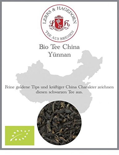 Lerbs & Hagedorn, Bio Tee China Yünnan |Kräftig 1kg (ca. 81 Liter) Schwarzer Tee, Goldene Tips, Chinatee von Lerbs & Hagedorn