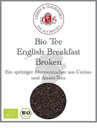 Lerbs & Hagedorn, Bio Tee English Breakfast Broken |Spritzig 250g (ca. 20 Liter) Ceylontee, Assamtee, Teemischung, Schwarztee von Lerbs & Hagedorn
