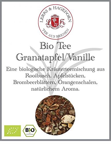 Lerbs & Hagedorn, Bio Tee Granatapfel Vanille | 1kg (ca. 71 Liter) Rooibusch, Apfelstücken, Brombeerblättern, Orangenschalen von Lerbs & Hagedorn
