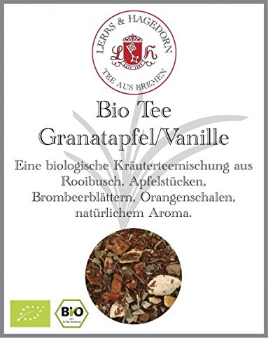 Lerbs & Hagedorn, Bio Tee Granatapfel Vanille | 1kg (ca. 71 Liter) Rooibusch, Apfelstücken, Brombeerblättern, Orangenschalen von Lerbs & Hagedorn