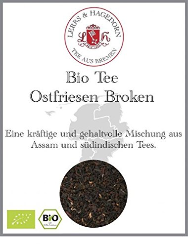 Lerbs & Hagedorn, Bio Tee Ostfriesen Broken |Kräftig, Gehaltvoll 1kg (ca. 81 Liter) Assamtee, Südinischen Tees, Teemischung, Schwarztee von Lerbs & Hagedorn