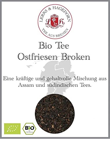 Lerbs & Hagedorn, Bio Tee Ostfriesen Broken |Kräftig, Gehaltvoll 250g (ca. 20 Liter) Assamtee, Südinischen Tees, Teemischung, Schwarztee von Lerbs & Hagedorn