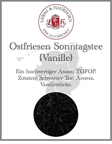 Lerbs & Hagedorn, Ostfriesen Sonntagstee Vanille | 250g (ca. 21 Liter) Schwarzer Tee mit Vanillestücken von Lerbs & Hagedorn Bremen