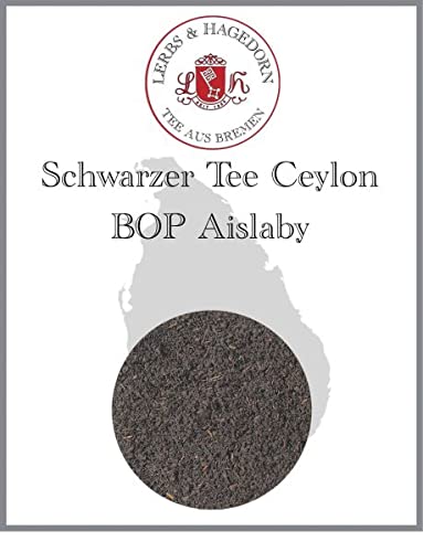 Lerbs & Hagedorn, Schwarzer Tee Ceylon BOP Aislaby |Kräftiger und Würziger Geschmack 1kg (ca. 81 Liter) Broken Orange Pekoe von Lerbs und Hagedorn