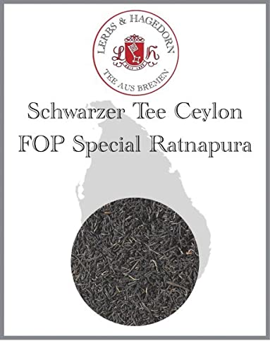 Lerbs & Hagedorn, Schwarzer Tee Ceylon FOP Special Ratnapura | Hocharomatisch Würzig Mild 1kg (ca. 81 Liter) Flowery Orange Pekoe von Lerbs und Hagedorn