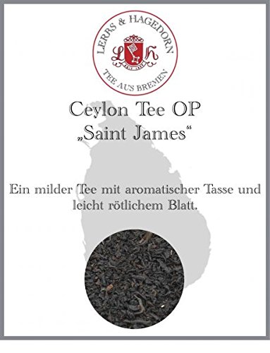 Lerbs & Hagedorn, Ceylon Tee OP „Saint James“ | Mild, Aromatisch 1kg (ca. 81 Liter) Leicht rötliches Blatt Lerbs & Hagedorn, Ceylon Tee OP „Saint James“ | Mild, Aromatisch 1kg (ca. 81 Liter) Leicht rötliches Blatt von Lerbs & Hagedorn Bremen