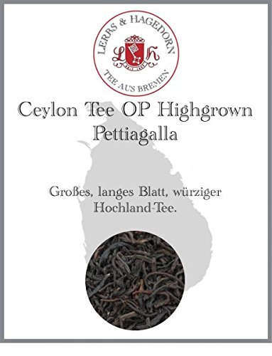 Lerbs & Hagedorn, Ceylon Tee OP Highgrown Pettiagalla | Würziger Hochlandtee 1kg (ca. 81 Liter) Langes Großes Blatt von Lerbs & Hagedorn