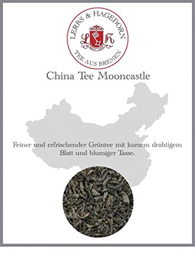Lerbs & Hagedorn, China Tee Mooncastle | Fein, Erfrischend 1kg (ca. 81 Liter) Blumige Tasse, Grüner Tee, Kurzes Drahtiges Blatt von Lerbs & Hagedorn