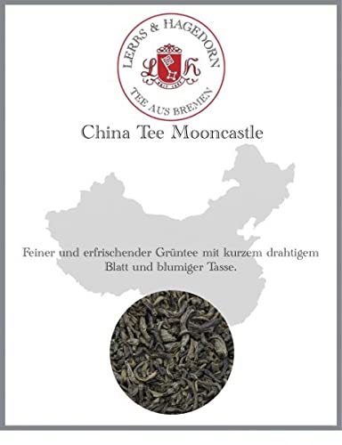 Lerbs & Hagedorn, China Tee Mooncastle | Fein, Erfrischend 250g (ca. 20 Liter) Blumige Tasse, Grüner Tee, Kurzes Drahtiges Blatt von Lerbs & Hagedorn