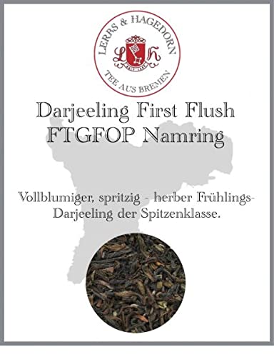 Lerbs & Hagedorn, Darjeeling First Flush FTGFOP Namring | Vollblumig, Spritzig, Herb 250g (ca. 20 Liter) Frühlingsdarjeeling von Lerbs & Hagedorn