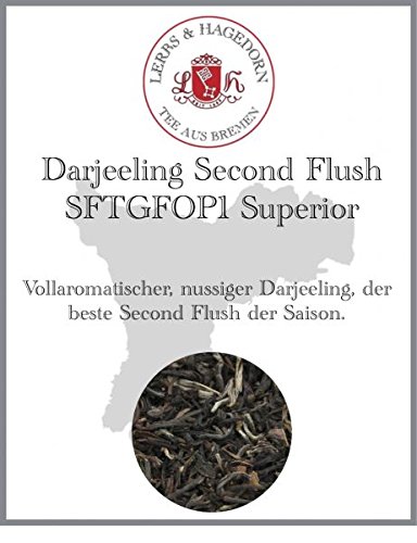 Lerbs & Hagedorn, Darjeeling Second Flush SFTGFOP1 Superior | Vollaromatisch, Nussig 1kg (ca. 81 Liter) von Lerbs & Hagedorn