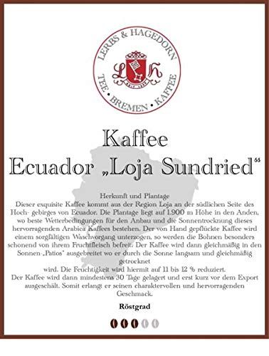 Ecuador „Loja Sundried“ Kaffee 1kg von Lerbs & Hagedorn