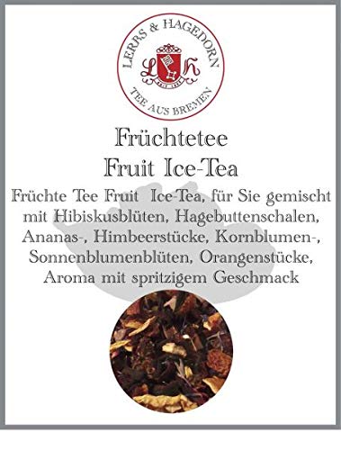 Lerbs & Hagedorn, Früchte Tee Fruit Ice Tea | Spritziger Geschmack 250g (ca. 21 Liter) Hibiskusblüten, Hagebuttenschalen, Ananas-, Himbeerstücke von Lerbs & Hagedorn