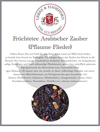 Lerbs & Hagedorn, Früchtetee Arabischer Zauber | Harmonisch-Fruchtig 1kg (ca. 81 Liter) Mit Fliederbeeren, Sultaninen, Hibiskusblüten von Lerbs & Hagedorn