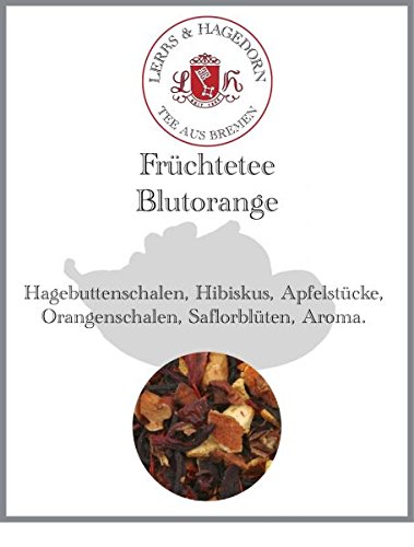 Lerbs & Hagedorn, Früchtetee Blutorange | 1kg (ca. 50 Liter) Hagebuttenschalen, Hibiskus, Apfelstücke, Orangenschalen, Saflorblüten von Lerbs & Hagedorn