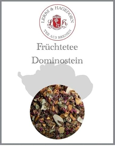 Lerbs & Hagedorn, Früchtetee Dominostein | Schokolade, Marzipan, Lebkuchen, Quitten-Gelee 2kg Ca. (162 Liter) Apfelstücke (Geröstet), Kakaoschalen von Lerbs & Hagedorn